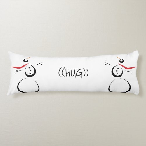 CUTE SNOWMEN Text Hug Body Pillow