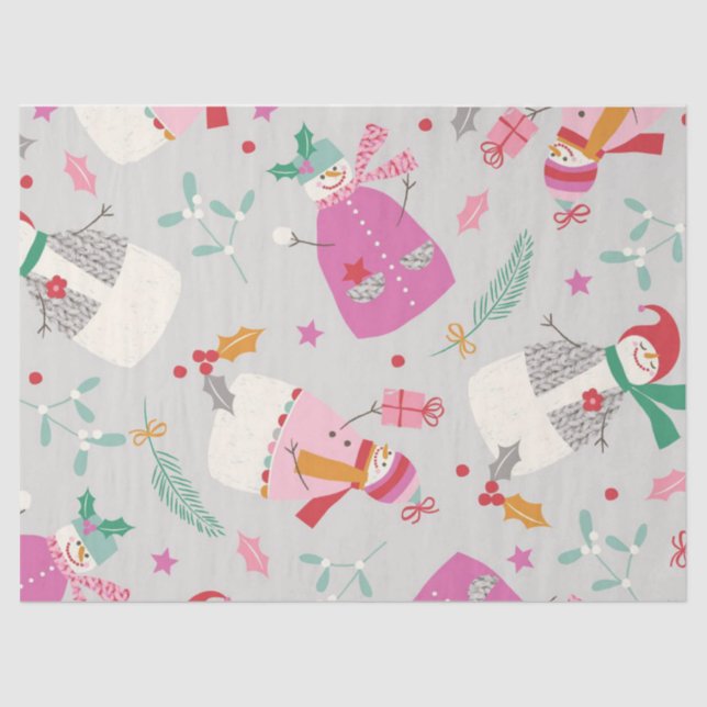 Cute Snowmen Tissue Paper (Front)