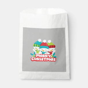Cute Snowmen Trio Holiday Favor Bag