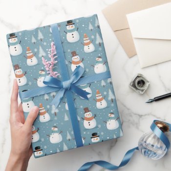 Cute Snowmen Winter  Wrapping Paper by TheCutieCollection at Zazzle