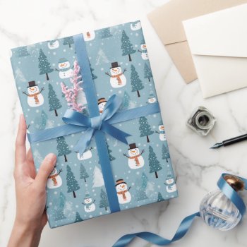 Cute Snowmen Winter  Wrapping Paper by TheCutieCollection at Zazzle