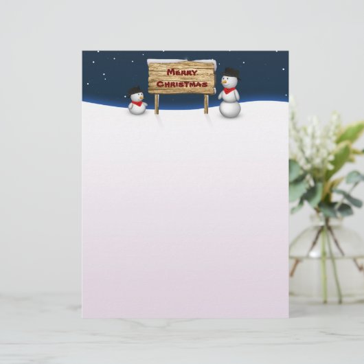 Cute Snowmen wishing Merry Christmas (Standing Front)