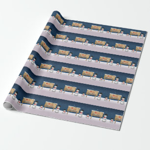 Cute Snowmen wishing Merry Christmas Wrapping Paper