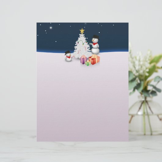Cute Snowmen with Christmas Tree (Standing Front)