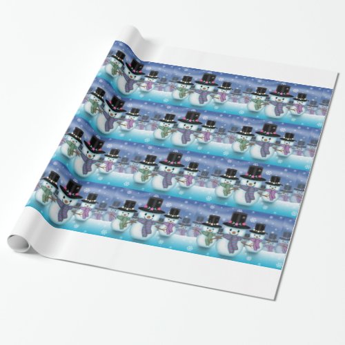 Cute Snowmen Wrapping Paper