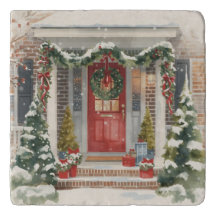 Cute Snowy Christmas Porch