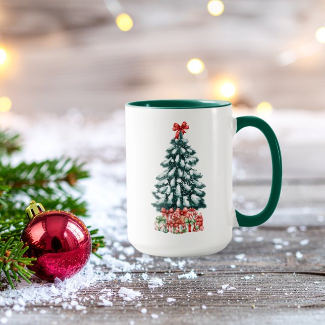 Cute Snowy Christmas Tree Green Mug (Creator Uploaded)
