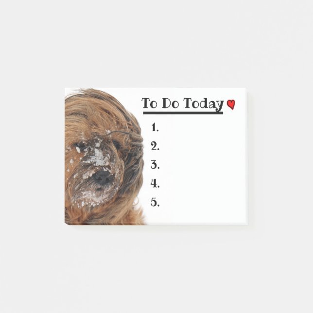 Cute Snowy Dog Post-it Notes (Front)