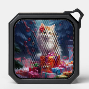 Cute Snowy Kitten and Christmas Gifts Bluetooth Speaker