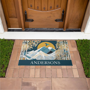 Cute Snowy Mountain Doormat