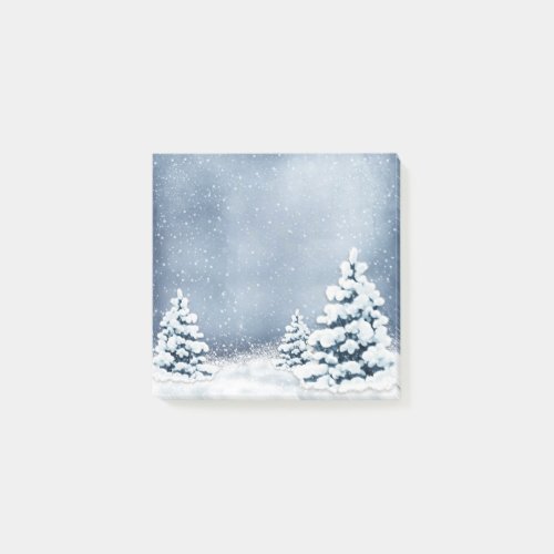 Cute Snowy Pine Trees Post_it Notes