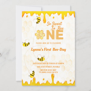 Cute So Sweet to be bee 1st Birthday Invitation