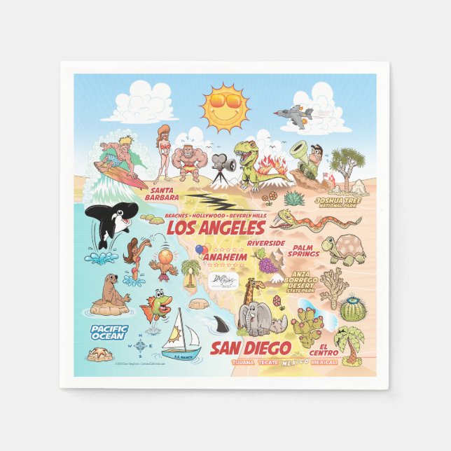 Cute SoCal Napkins (Front)