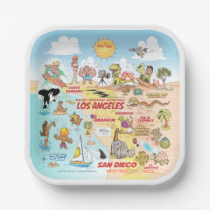 Cute SoCal Paper Plates