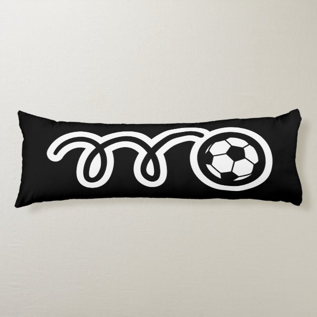 Cute soccer ball cartoon custom name kid's bed body pillow (Front)