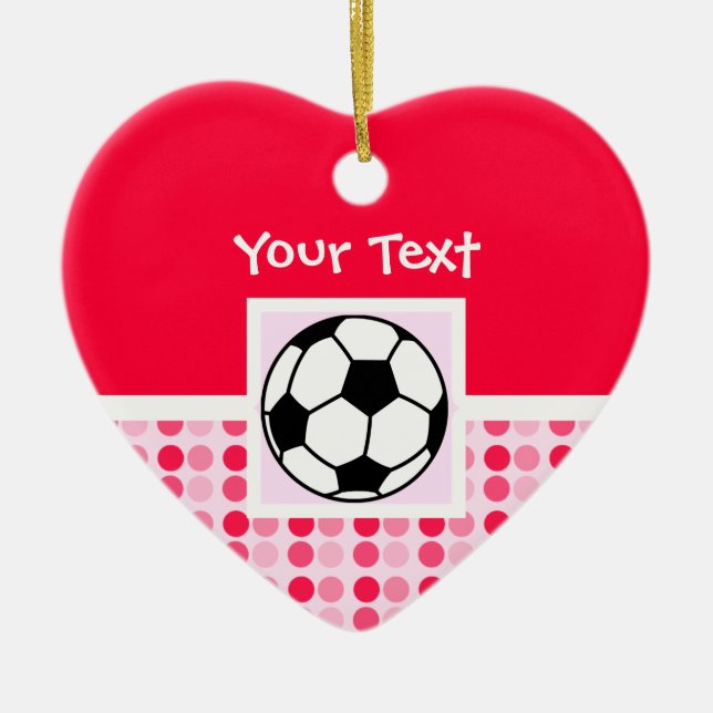 Cute Soccer Ball Ceramic Ornament (Front)
