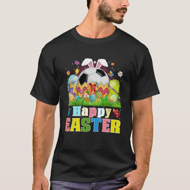 Cute Soccer Ball Hatched From Egg Easter Day Men B T-Shirt (Front)