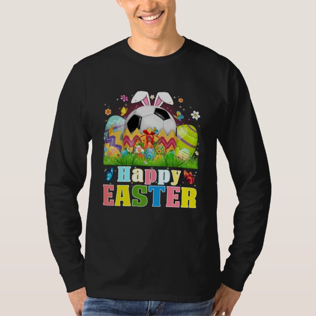 Cute Soccer Ball Hatched From Egg Easter Day Men B T-Shirt (Front)