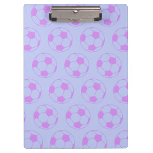 Cute Soccer Ball Pattern in Purple and Blue Clipboard