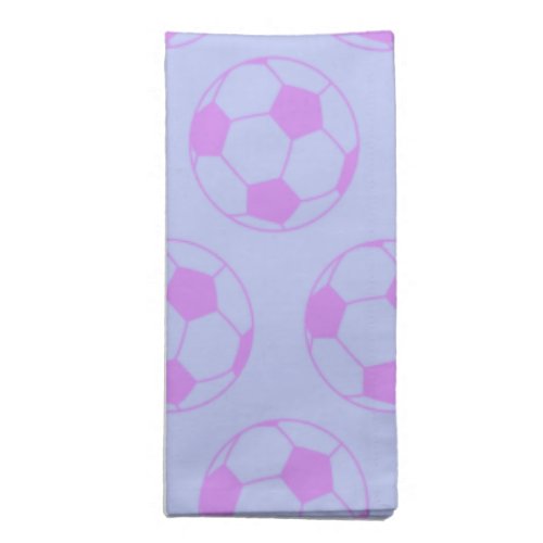 Cute Soccer Ball Pattern in Purple and Blue Cloth Napkin