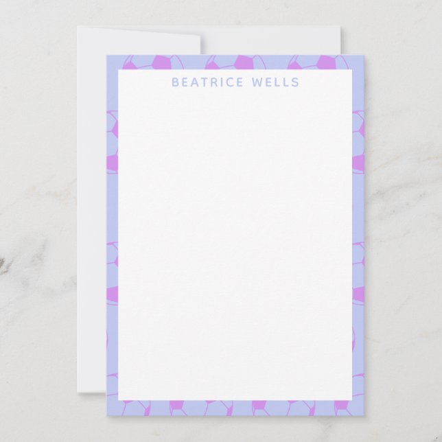 Cute Soccer Ball Pattern in Purple Personalized (Front)