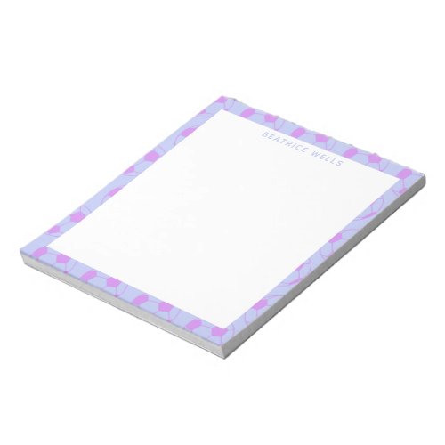 Cute Soccer Ball Pattern in Purple Personalized Notepad