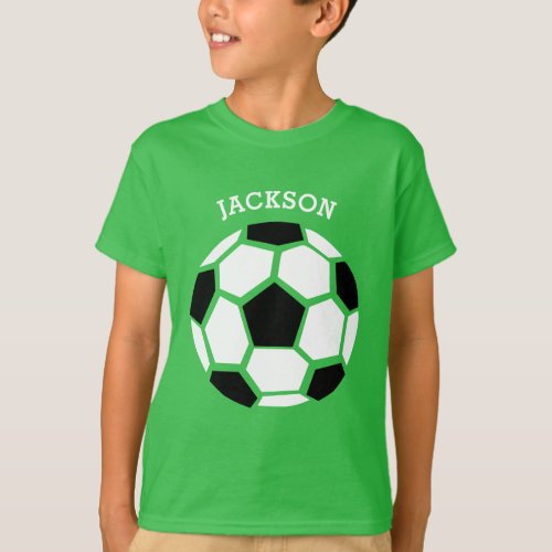 Cute Soccer Ball Personalized Kids Sports T_Shirt