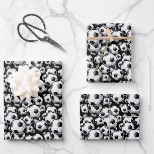 cute Soccer ball sports pattern Wrapping  Paper Sheets