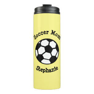 Cute Soccer Ball Text Soccer Mom Personalized Thermal Tumbler