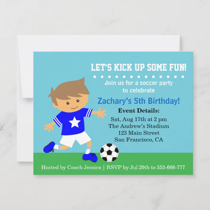 12 x Football Party Invitations Goal Boys Personalised Kids BirthdayH1257 