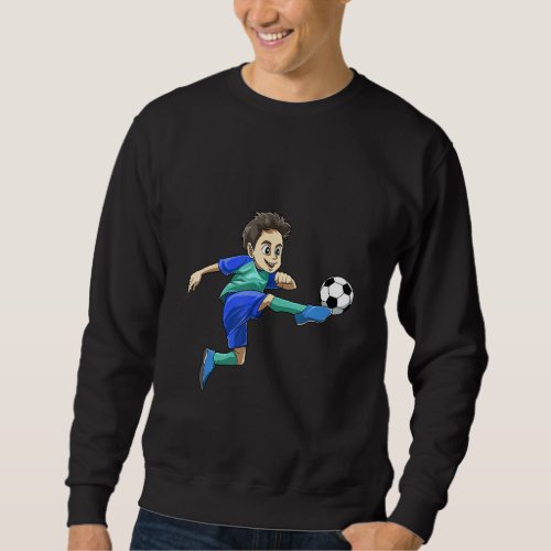 Cute Soccer Boy Kicking A Ball Sweatshirt
