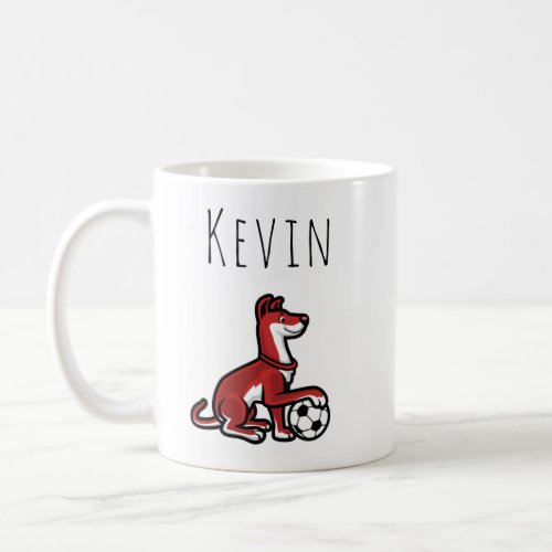 Cute Soccer Dog Boys Sports Team Personalized Fun Coffee Mug