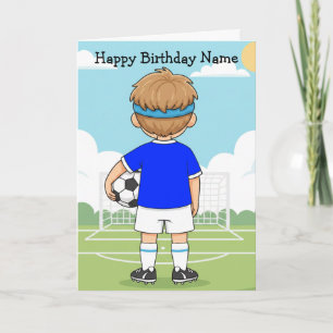 Cute Soccer Football Boy Birthday Card