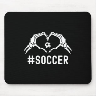 Cute Soccer Halloween Skeleton Heart Sports Pride  Mouse Pad