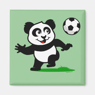 Cute Soccer Panda Magnet