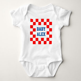 Cute Soccer Player Croatia Flag Baby Bodysuit