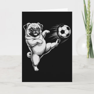 Cute Soccer Pug Dad Dog Ll Play Club Goals Kids  Card