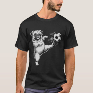 Cute Soccer Pug Dad Dog Ll Play Club Goals Kids  T-Shirt