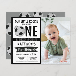 Cute Soccer Ribbon Budget Photo 1st Birthday