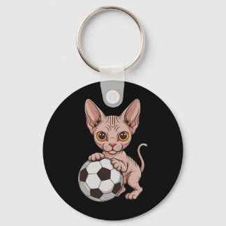 Cute Soccer Sphynx Just Girl Who Loves Cats Ball G Keychain