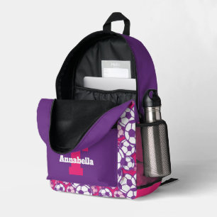 Cute Soccer sports add monogram Printed Backpack