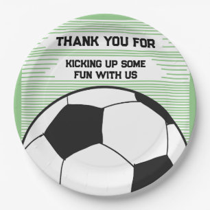 Cute Soccer Theme Thank you Birthday Party Paper Plates