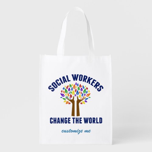 Cute Social Work Inspirational Quote Personalized Grocery Bag