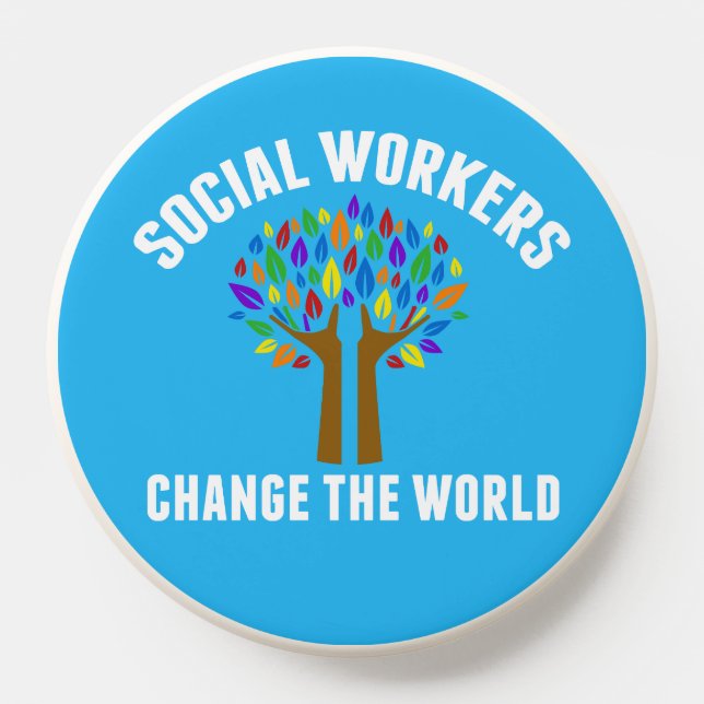 Cute Social Work Quote Blue Social Worker PopSocket (Popsocket)