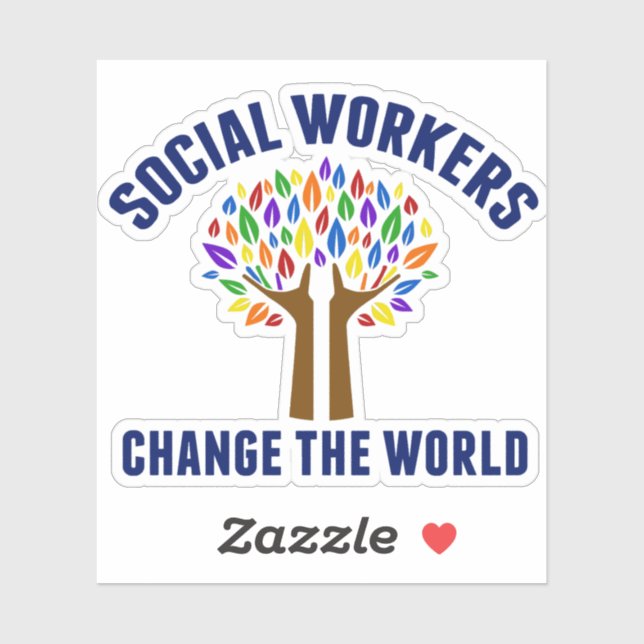 Cute Social Work Quote Tree Sticker (Sheet)