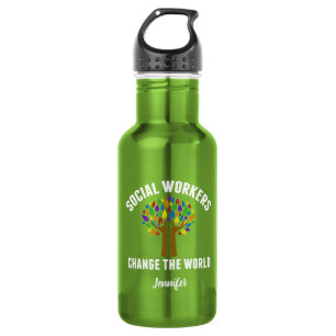Cute Social Work Quote Water Bottle