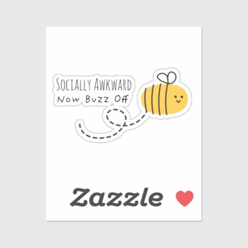 Cute Socially Awkward Bee Sticker