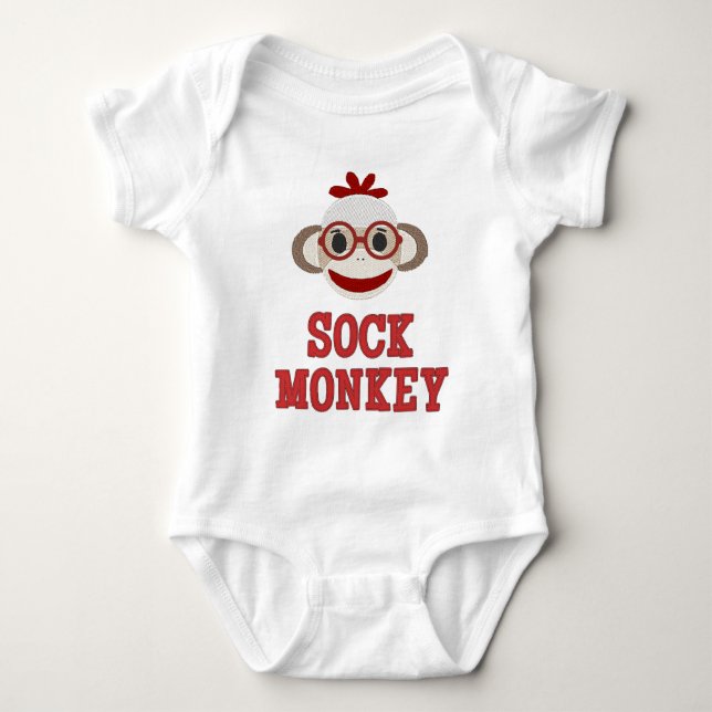 "Cute Sock Monkey" BABY BODYSUIT (Front)