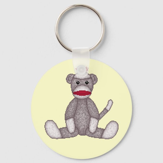Cute Sock Monkey Key Chain (Front)