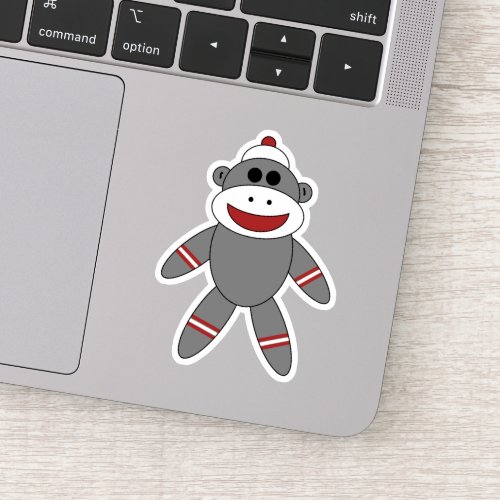 Cute Sock Monkey Stuffed Toy Sticker